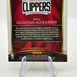 2018-19 Panini Select #7 Shai Gilgeous-Alexander Rookie Card (2) FRENLY BRICKS - Open 7 Days
