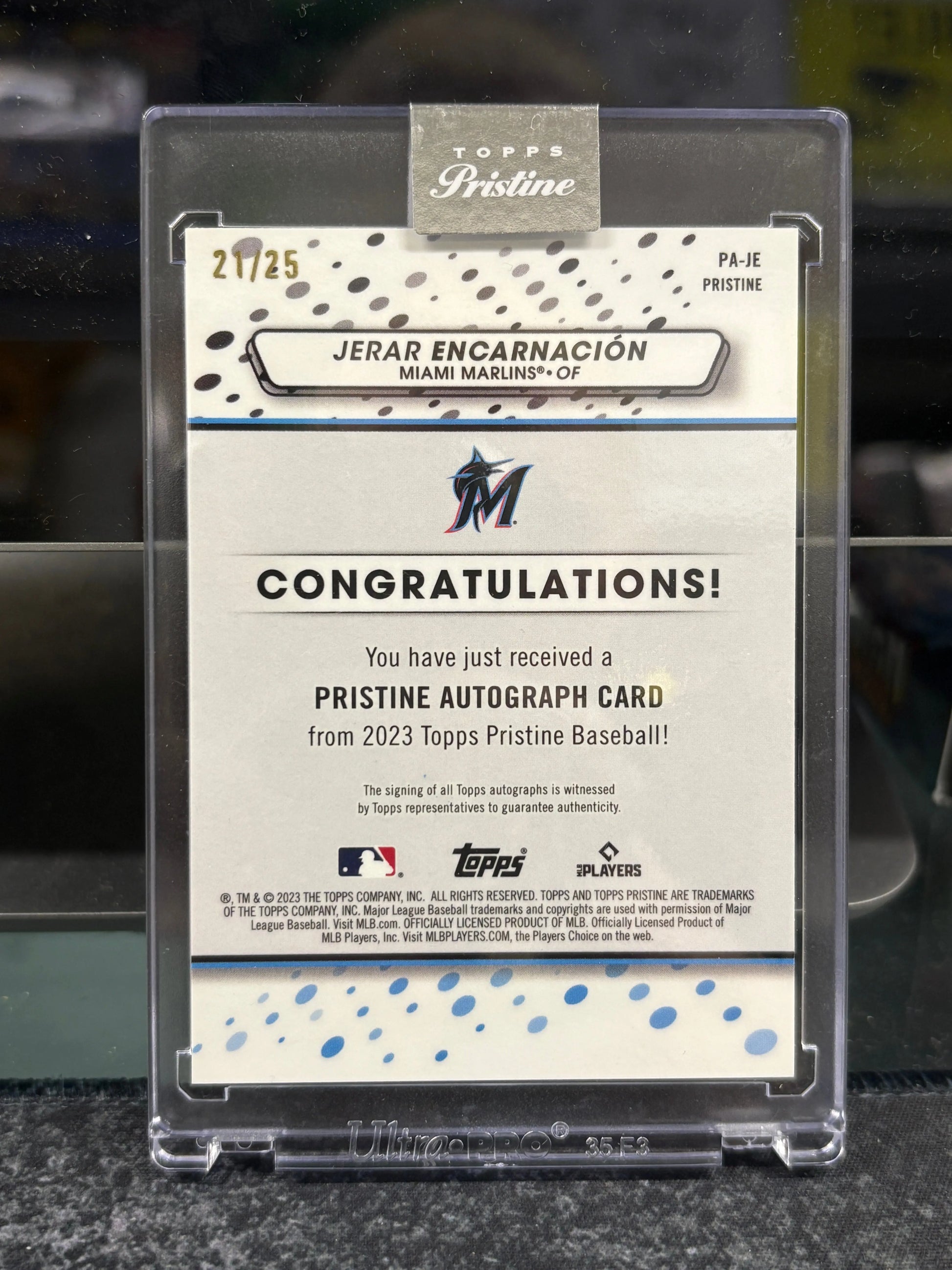 2023 Topps Pristine Jerar Encarnacion Auto Orange #13/25 ROOKIE AUTOGRAPH FRENLY BRICKS - Open 7 Days