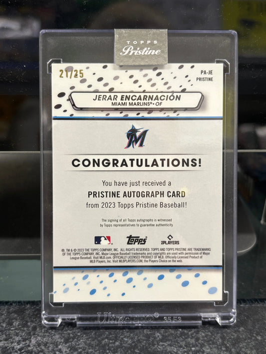 2023 Topps Pristine Jerar Encarnacion Auto Orange #13/25 ROOKIE AUTOGRAPH FRENLY BRICKS - Open 7 Days