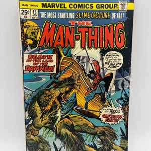 The Man-Thing #13 Captain Fate! Marvel Comics January 1975 +combined shipping FRENLY BRICKS - Open 7 Days