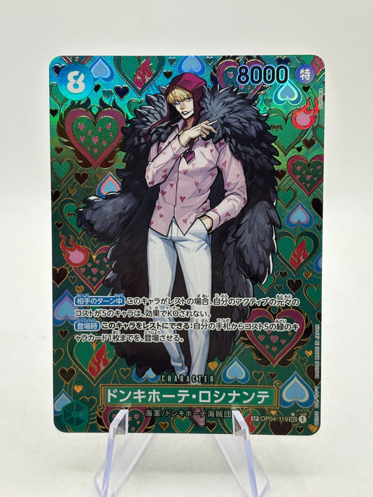 One Piece Card Japanese Donquixote Rosinante SEC SP Alternate Art OP04-119 FRENLY BRICKS - Open 7 Days