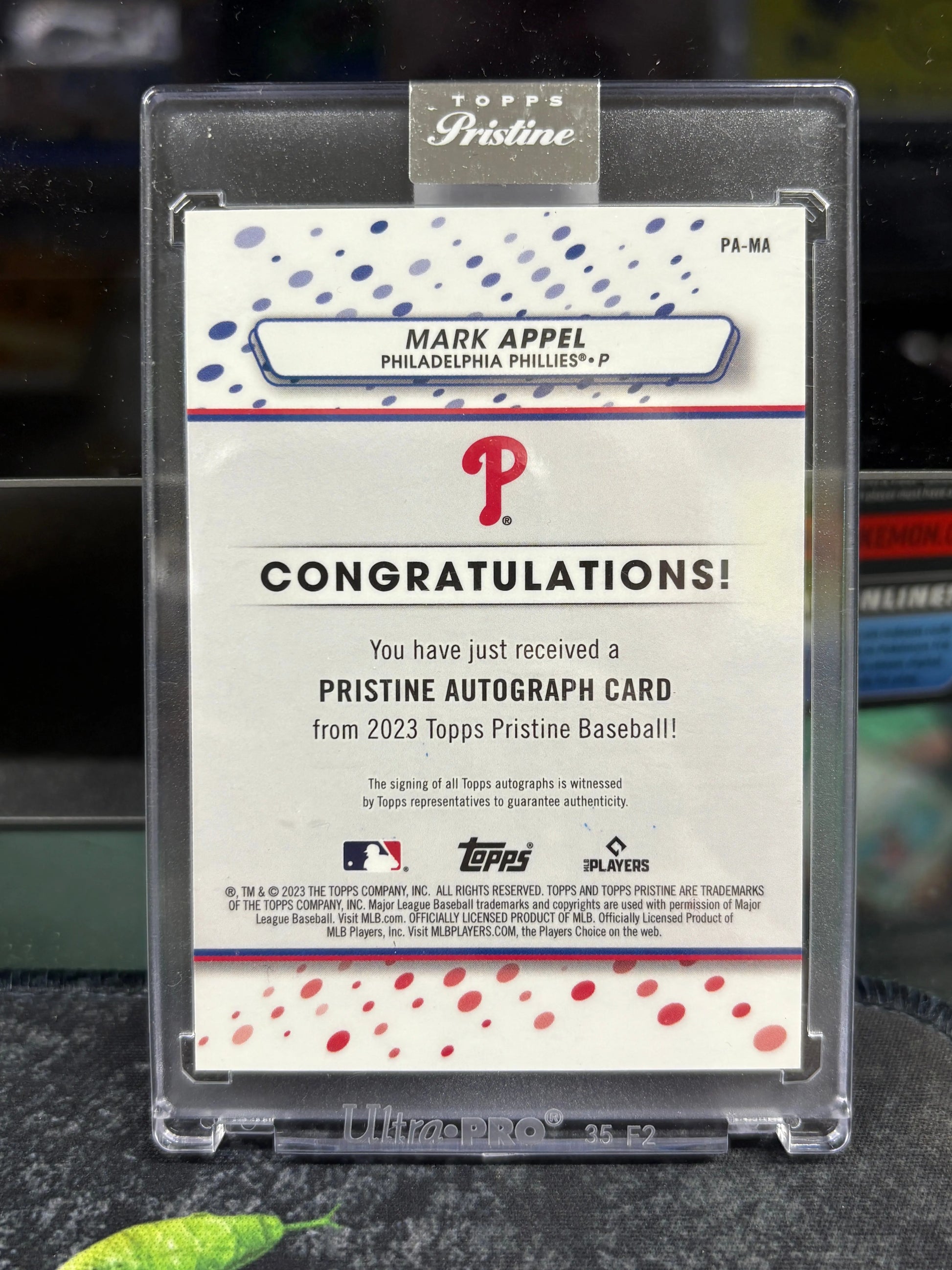 2023 Topps Pristine Encased Refractor Auto RC Mark Appel Philadelphia Phillies FRENLY BRICKS - Open 7 Days