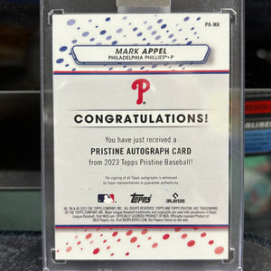 2023 Topps Pristine Encased Refractor Auto RC Mark Appel Philadelphia Phillies FRENLY BRICKS - Open 7 Days