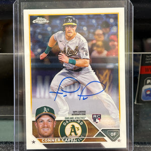 CONNER CAPEL 2023 TOPPS CHROME ROOKIE AUTOGRAPH ATHLETICS A RC AUTO Q4762 FRENLY BRICKS - Open 7 Days