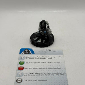 DC HeroClix Rare #042 Lobo Figure Loose with Card FRENLY BRICKS - Open 7 Days