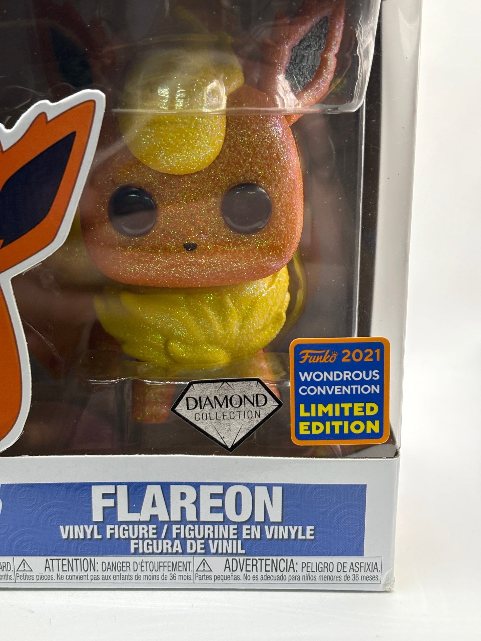Funko POP! Games Pokemon #629 Flareon Diamond 2021 Wondrous Convention FRENLY BRICKS - Open 7 Days