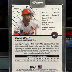 2023 Topps Pristine - Encased Gold Refractor #182 Ozzie Smith /50 FRENLY BRICKS - Open 7 Days