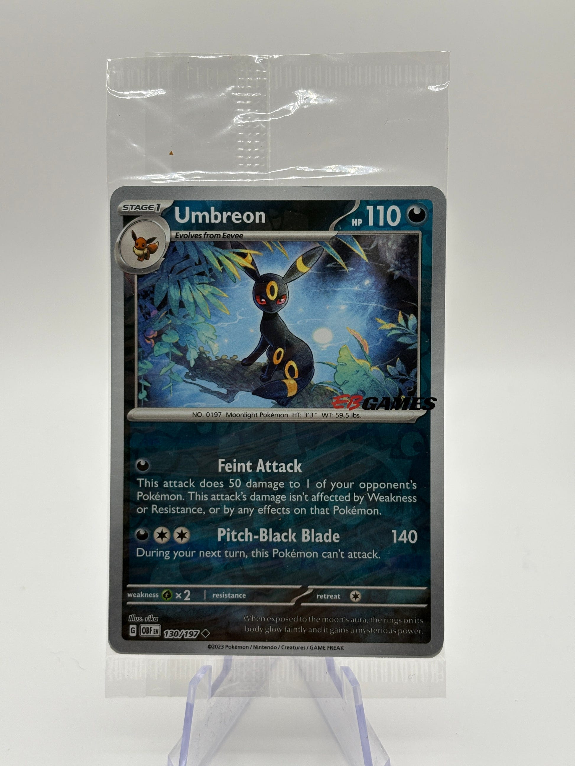 Pokemon TCG Obsidian Flames - Umbreon 130/197 Reverse holo EB Games Stamp FRENLY BRICKS - Open 7 Days image 1