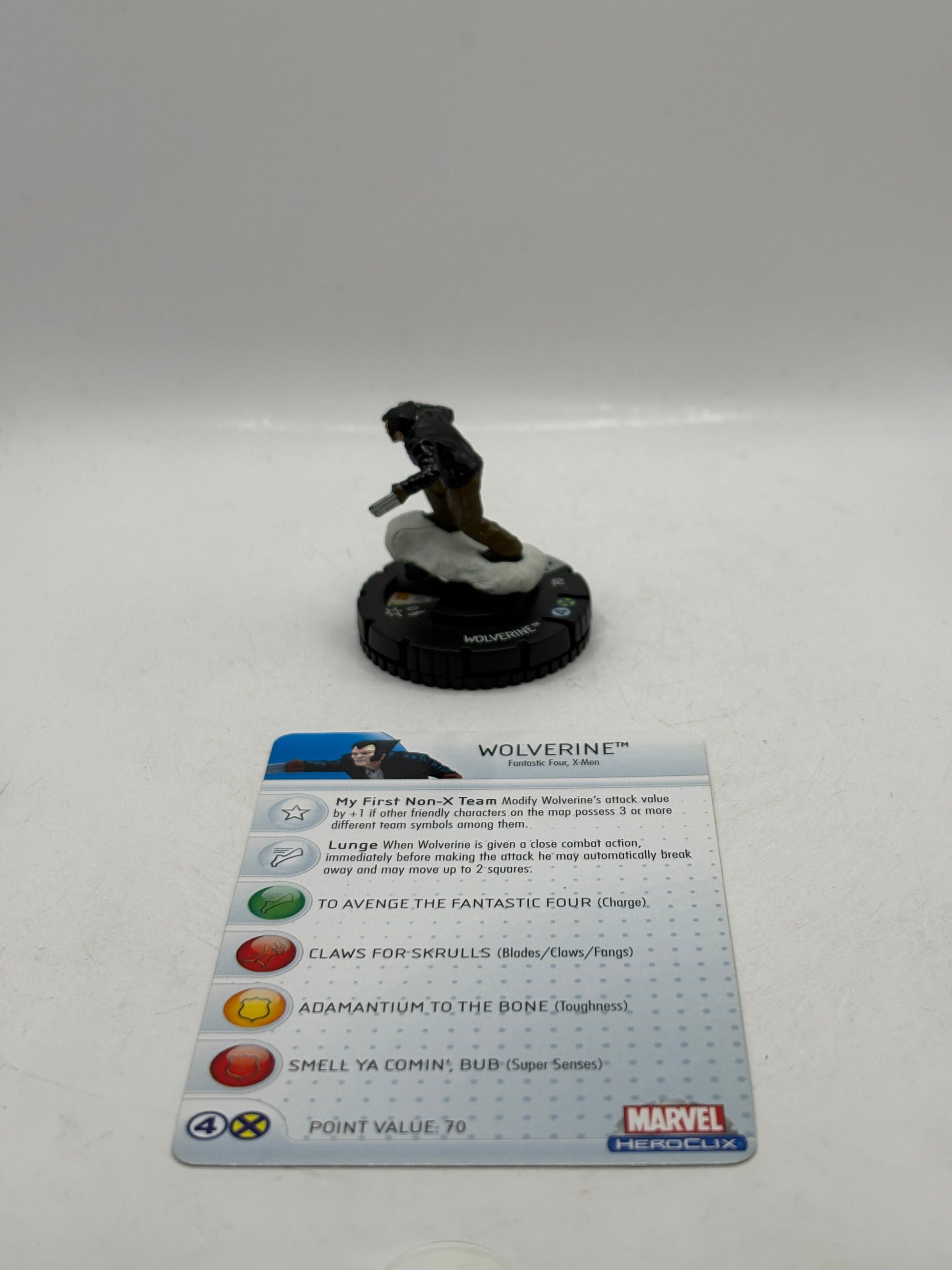 Marvel HeroClix Rare #035 Wolverine Figure Loose With Card FRENLY BRICKS - Open 7 Days