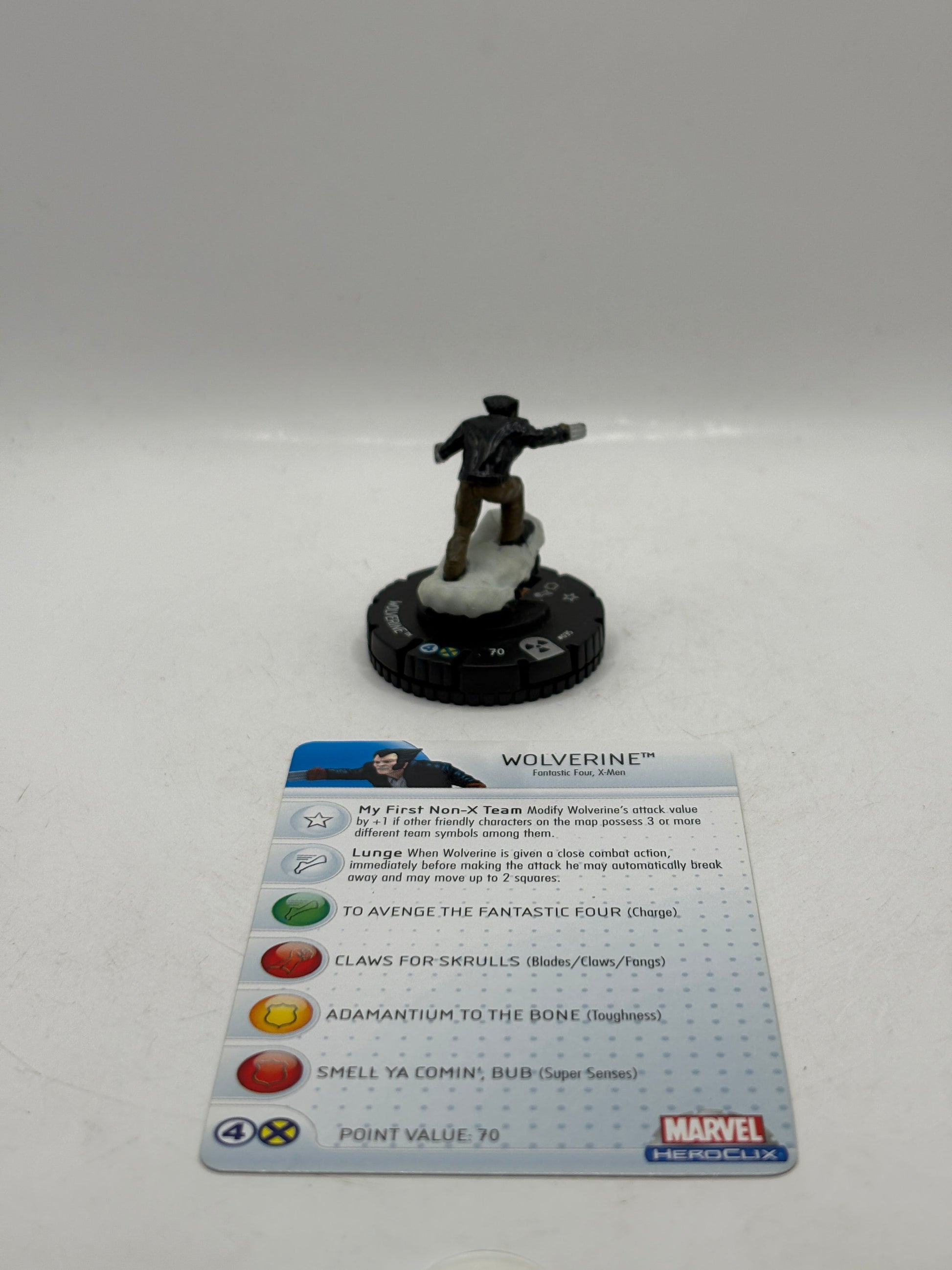 Marvel HeroClix Rare #035 Wolverine Figure Loose With Card FRENLY BRICKS - Open 7 Days