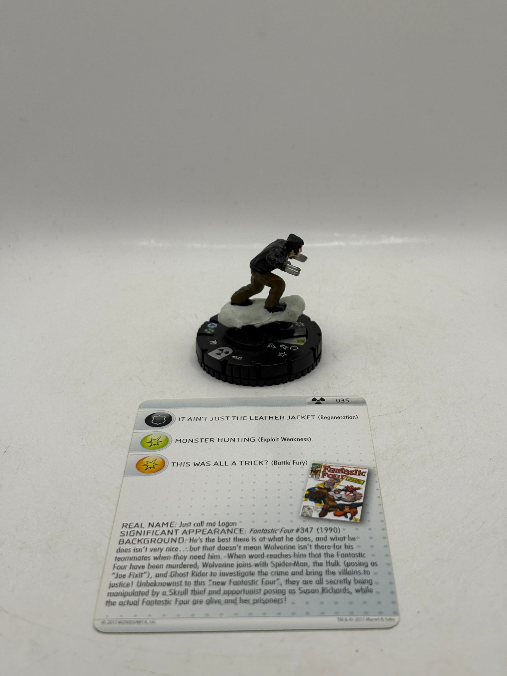Marvel HeroClix Rare #035 Wolverine Figure Loose With Card FRENLY BRICKS - Open 7 Days