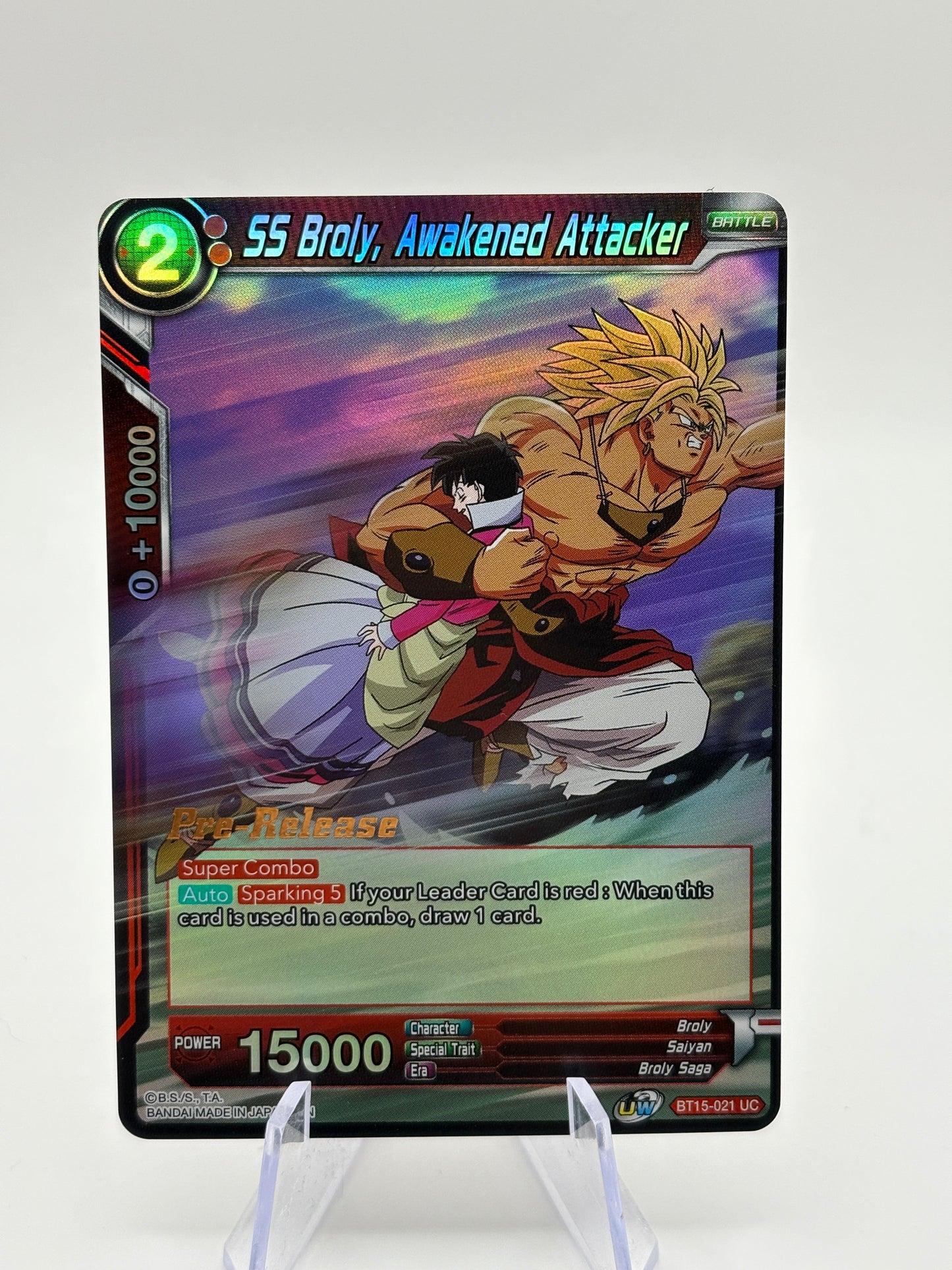Dragon Ball Super Masters - SS Broly, Awakened Attacker BT15-021 Pre Release FRENLY BRICKS - Open 7 Days