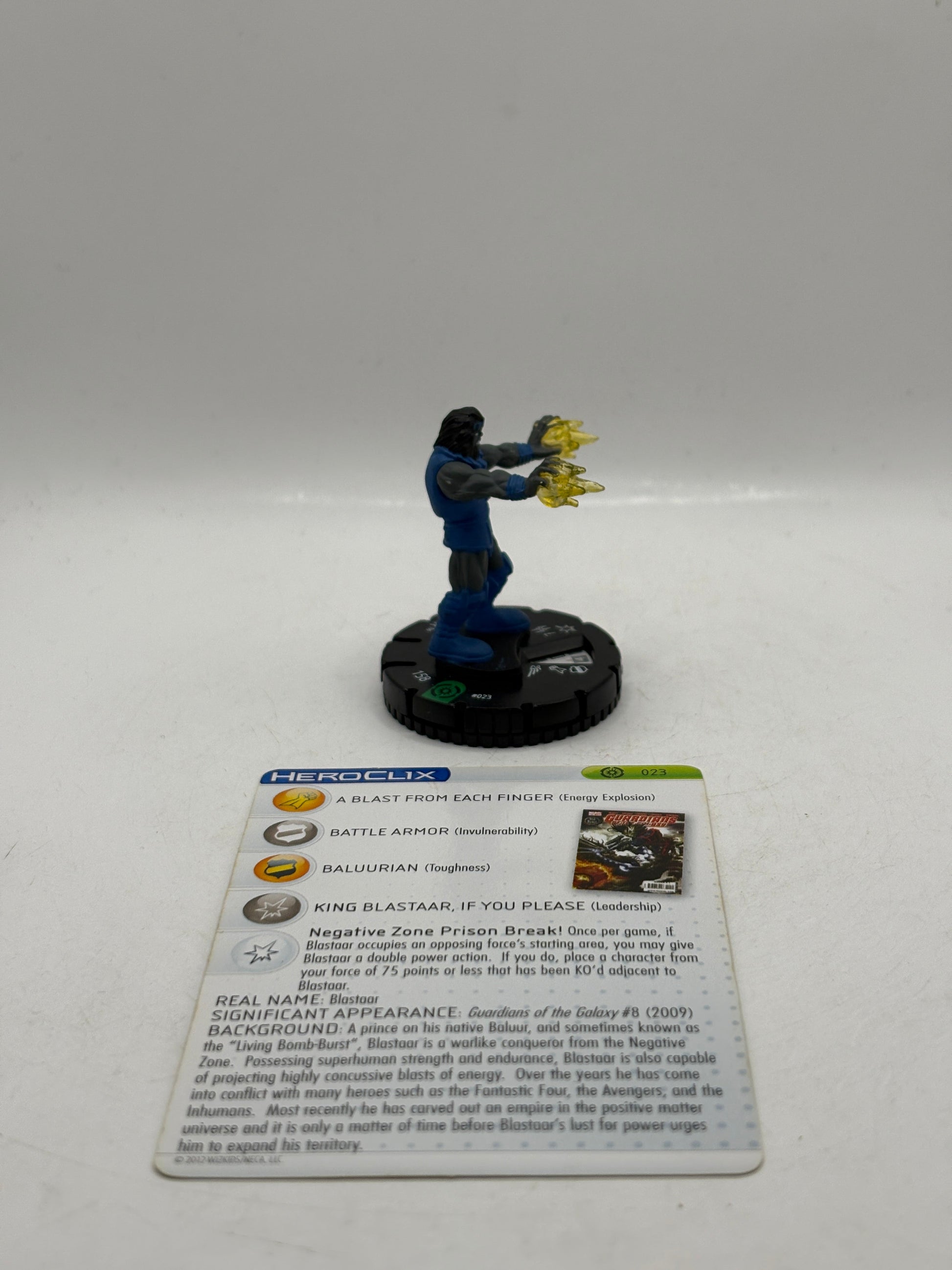 Heroclix Marvel Galactic Guardians BLASTAAR #023 with Card FRENLY BRICKS - Open 7 Days