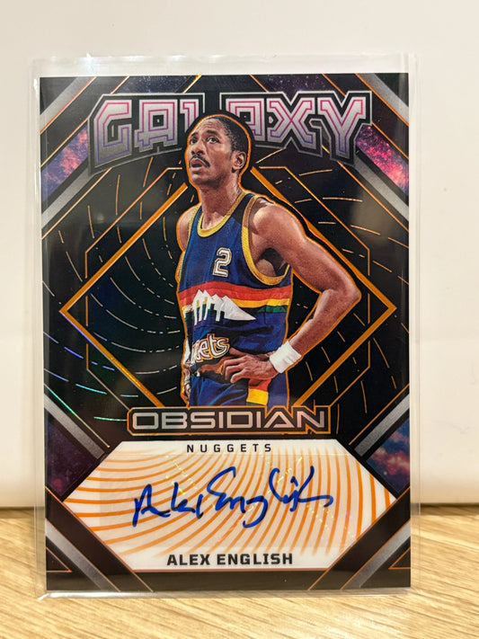 ALEX ENGLISH 2022-23 Panini Obsidian Galaxy Auto Orange Etch /50 Denver Nuggets FRENLY BRICKS - Open 7 Days