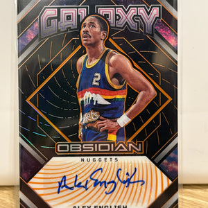 ALEX ENGLISH 2022-23 Panini Obsidian Galaxy Auto Orange Etch /50 Denver Nuggets FRENLY BRICKS - Open 7 Days