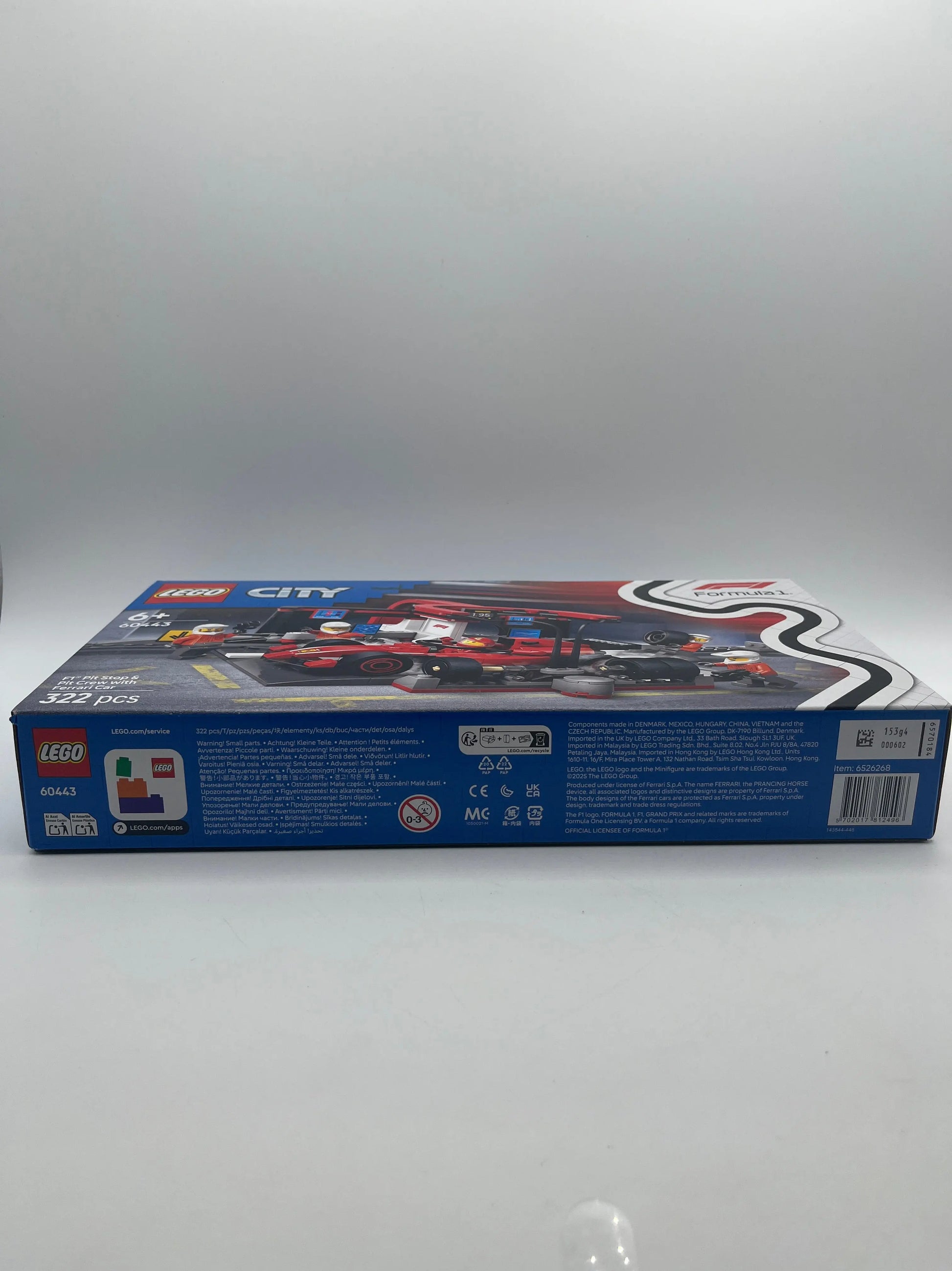 LEGO 60443 City F1 Pit Stop & Pit Crew With Ferrari Car Formula 1 NEW & Sealed FRENLY BRICKS - Open 7 Days