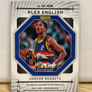 ALEX ENGLISH 2022-23 Panini Obsidian Galaxy Auto Orange Etch /50 Denver Nuggets FRENLY BRICKS - Open 7 Days