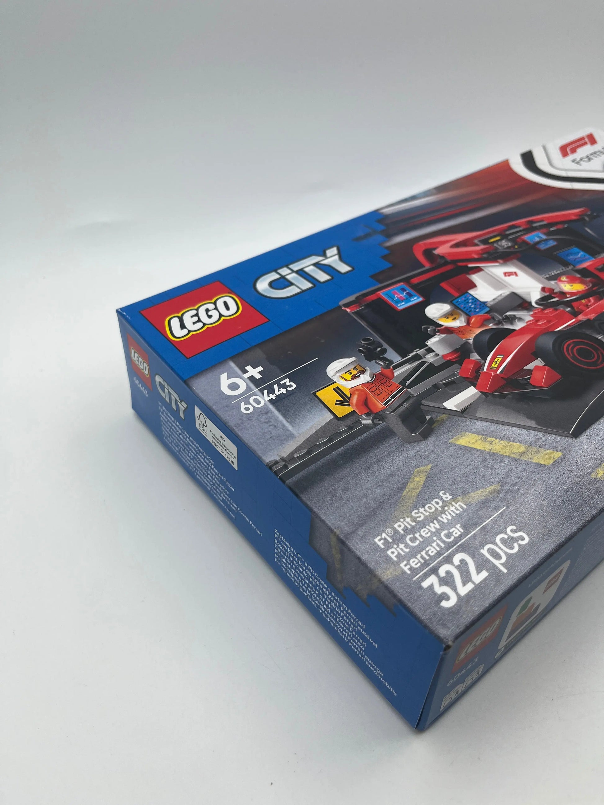 LEGO 60443 City F1 Pit Stop & Pit Crew With Ferrari Car Formula 1 NEW & Sealed FRENLY BRICKS - Open 7 Days