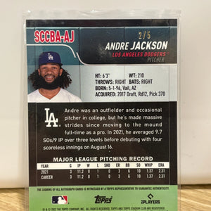 2022 Topps Stadium Club Chrome - Autographs /5 #SCCBA-AJ Andre Jackson FRENLY BRICKS - Open 7 Days