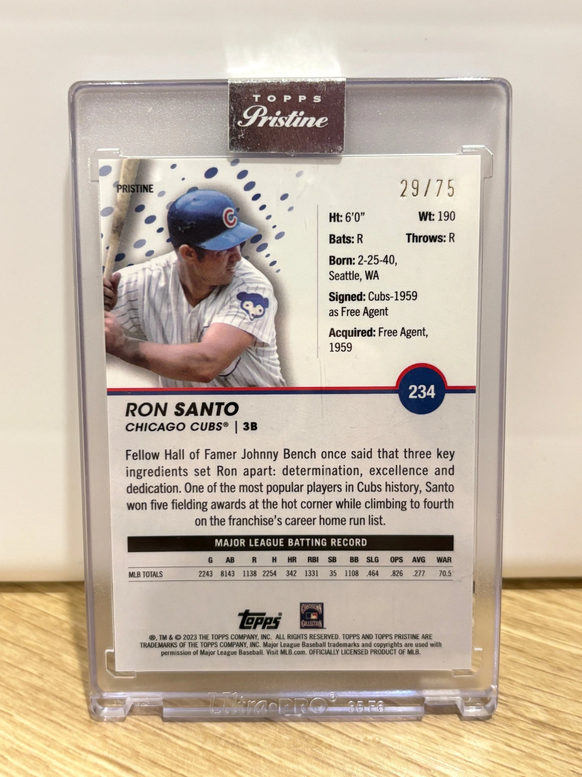 2023 Topps Pristine Baseball Ron Santo Blue Encased /75 Cubs FRENLY BRICKS - Open 7 Days