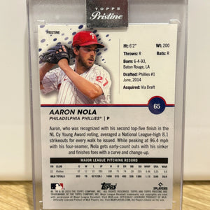 AARON NOLA TOPPS PRISTINE PULSAR REFRACTOR ENCASED PHILLIES #65 2023 FRENLY BRICKS - Open 7 Days