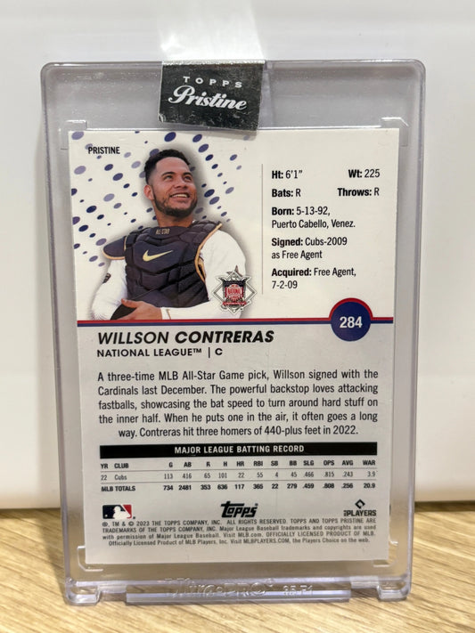 Willson Contreras 2023 Topps Pristine Baseball Card  284 National League Encased FRENLY BRICKS - Open 7 Days