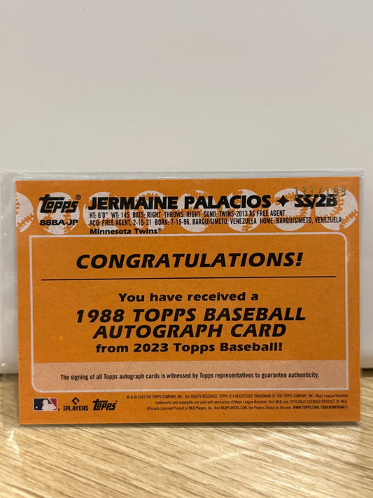 2023 Topps Series 2 - 1988 Topps Baseball Autographs Black #88BA-JP Jermaine /199 FRENLY BRICKS - Open 7 Days