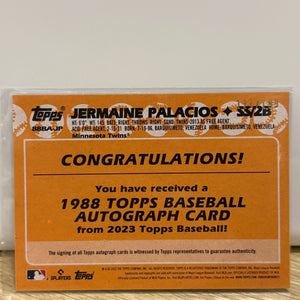 2023 Topps Series 2 - 1988 Topps Baseball Autographs Black #88BA-JP Jermaine /199 FRENLY BRICKS - Open 7 Days