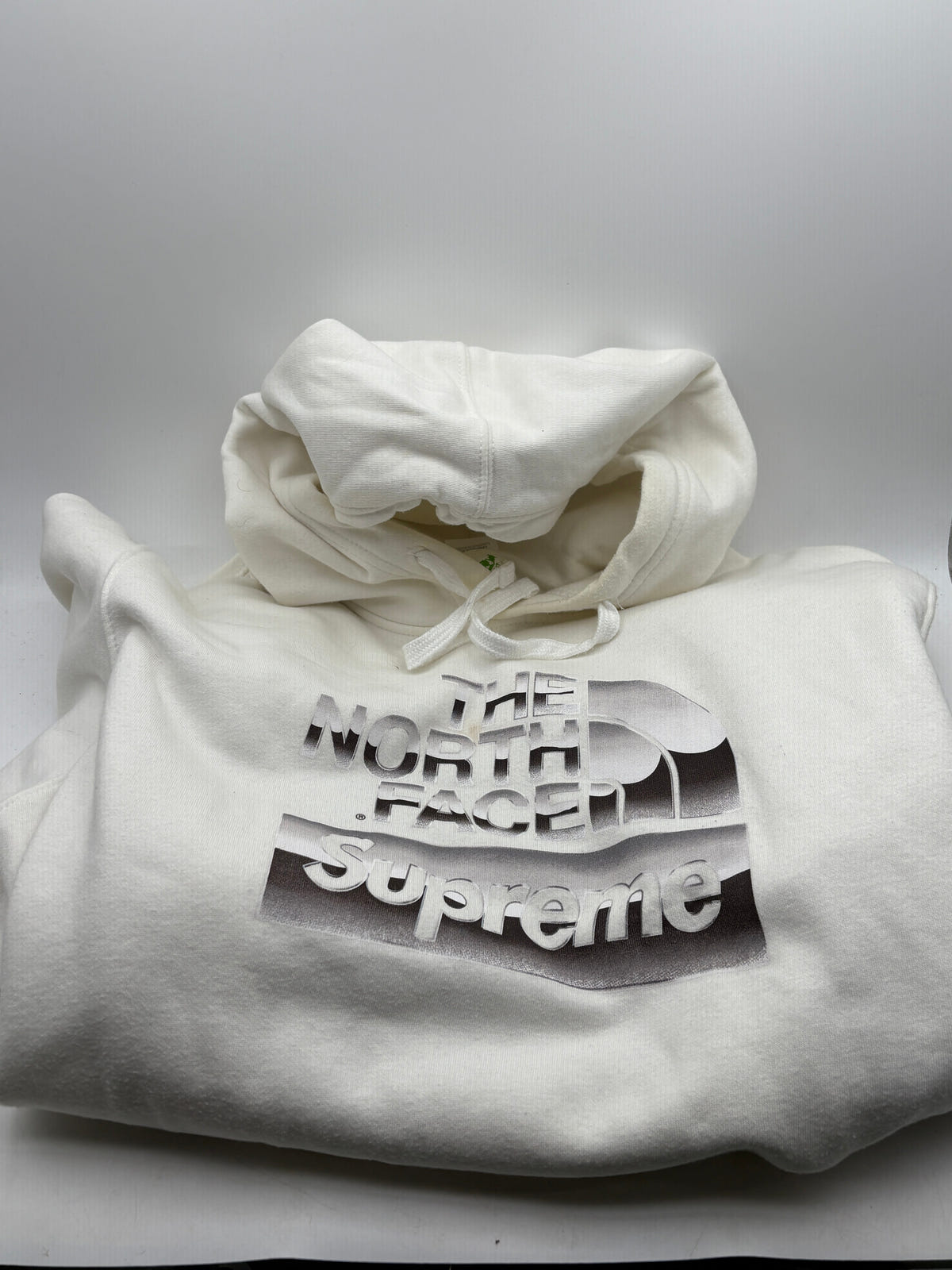 Supreme x The North Face Metallic Box Logo Hoodie Sweater White Large SS18 STAINS* FRENLY BRICKS - Open 7 Days image 1