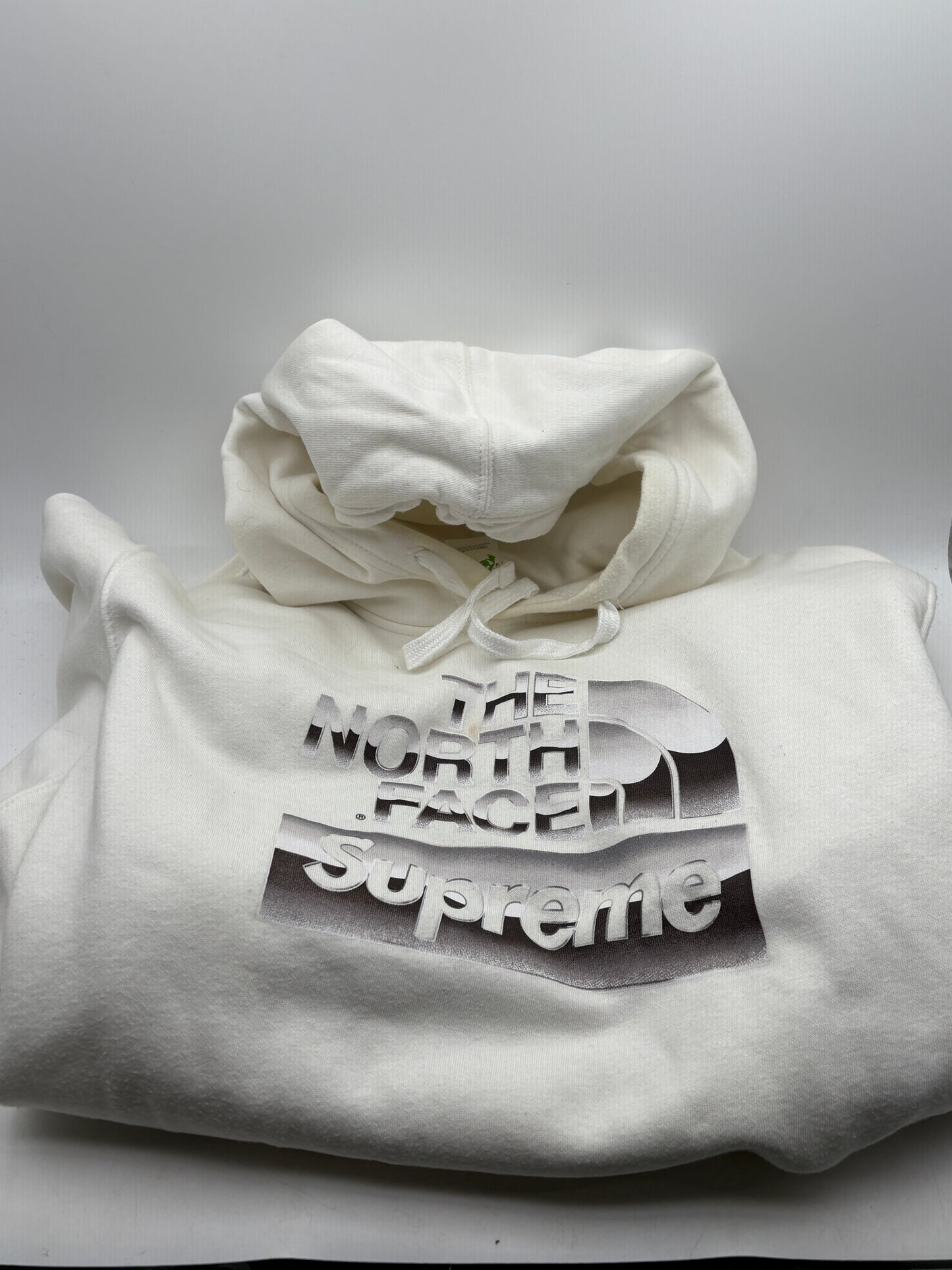 Supreme x The North Face Metallic Box Logo Hoodie Sweater White Large SS18 STAINS* FRENLY BRICKS - Open 7 Days