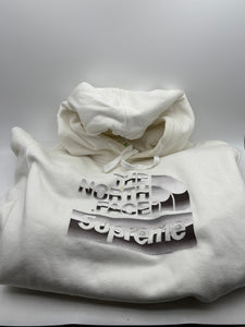 Supreme x The North Face Metallic Box Logo Hoodie Sweater White Large SS18 STAINS*