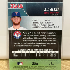 2022 Topps Stadium Club - Autographs #SCBA-AJA A.J. Alexy FRENLY BRICKS - Open 7 Days