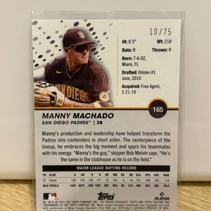 2023 Topps Pristine Blue Refractors #165 Manny Machado /75 FRENLY BRICKS - Open 7 Days