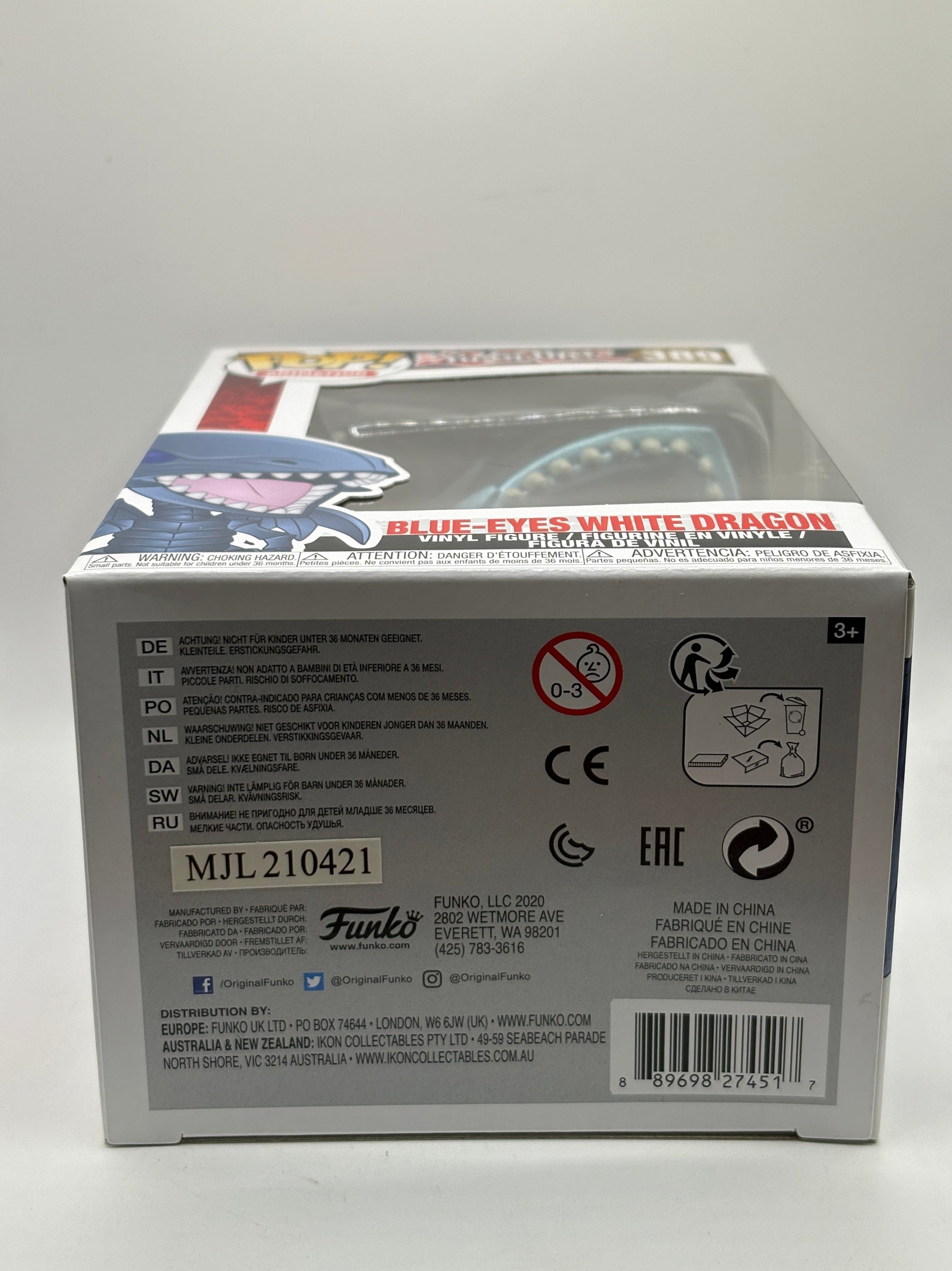 Funko POP! Animation Yu-Gi-Oh! #389 Blue-Eyes White Dragon Vinyl Figure FRENLY BRICKS - Open 7 Days