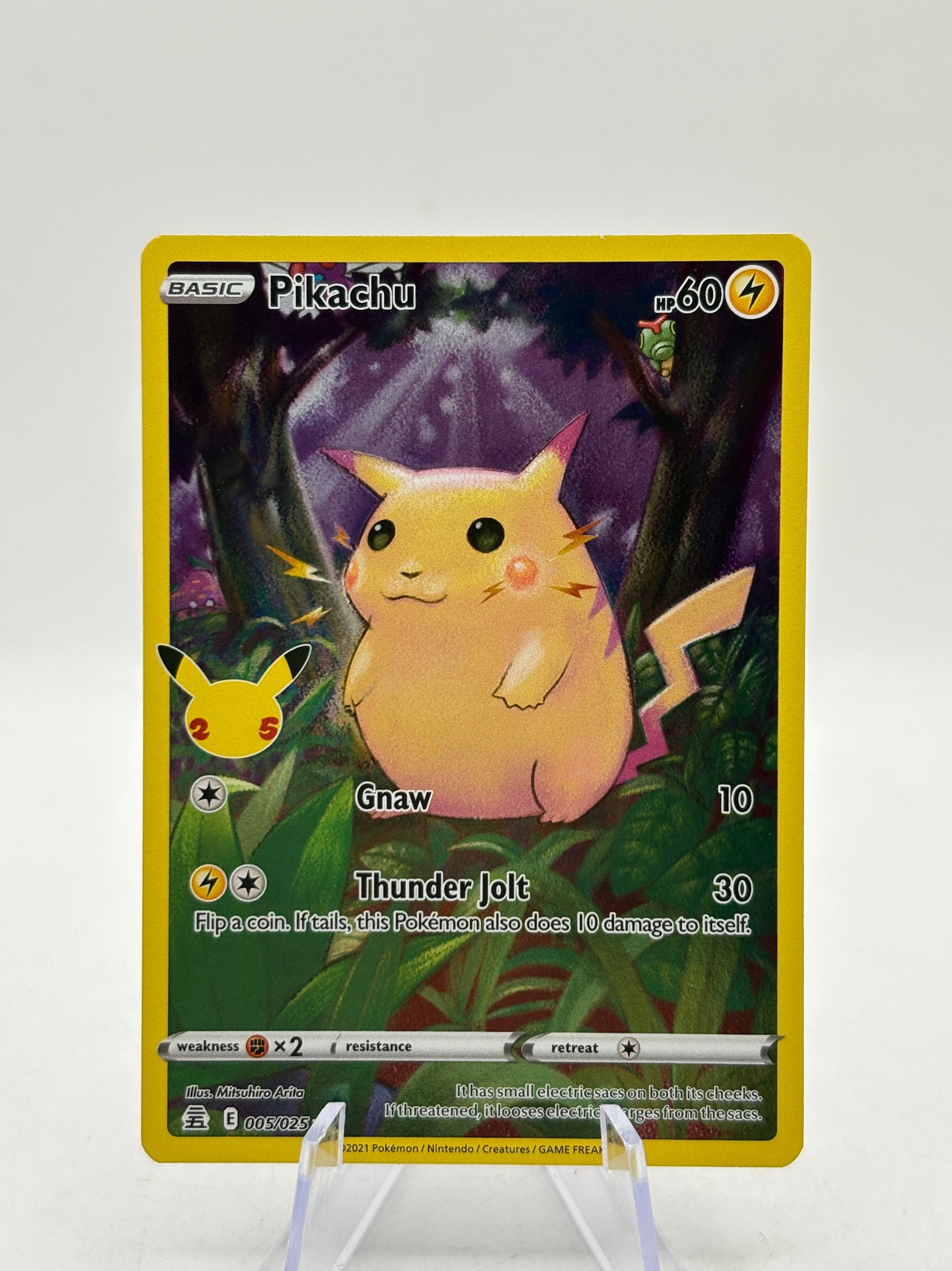 Pokemon TCG 25th Celebrations - Pikachu 005/025 Full Art Rare LP+ FRENLY BRICKS - Open 7 Days