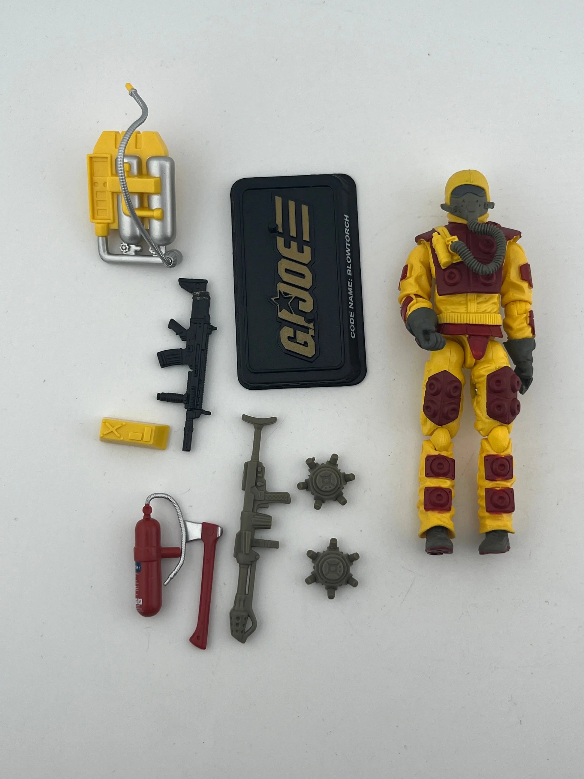 4" GI Joe Action Figure Pursuit of Cobra Blowtorch Flamethrower & Weapons Stand FRENLY BRICKS - Open 7 Days