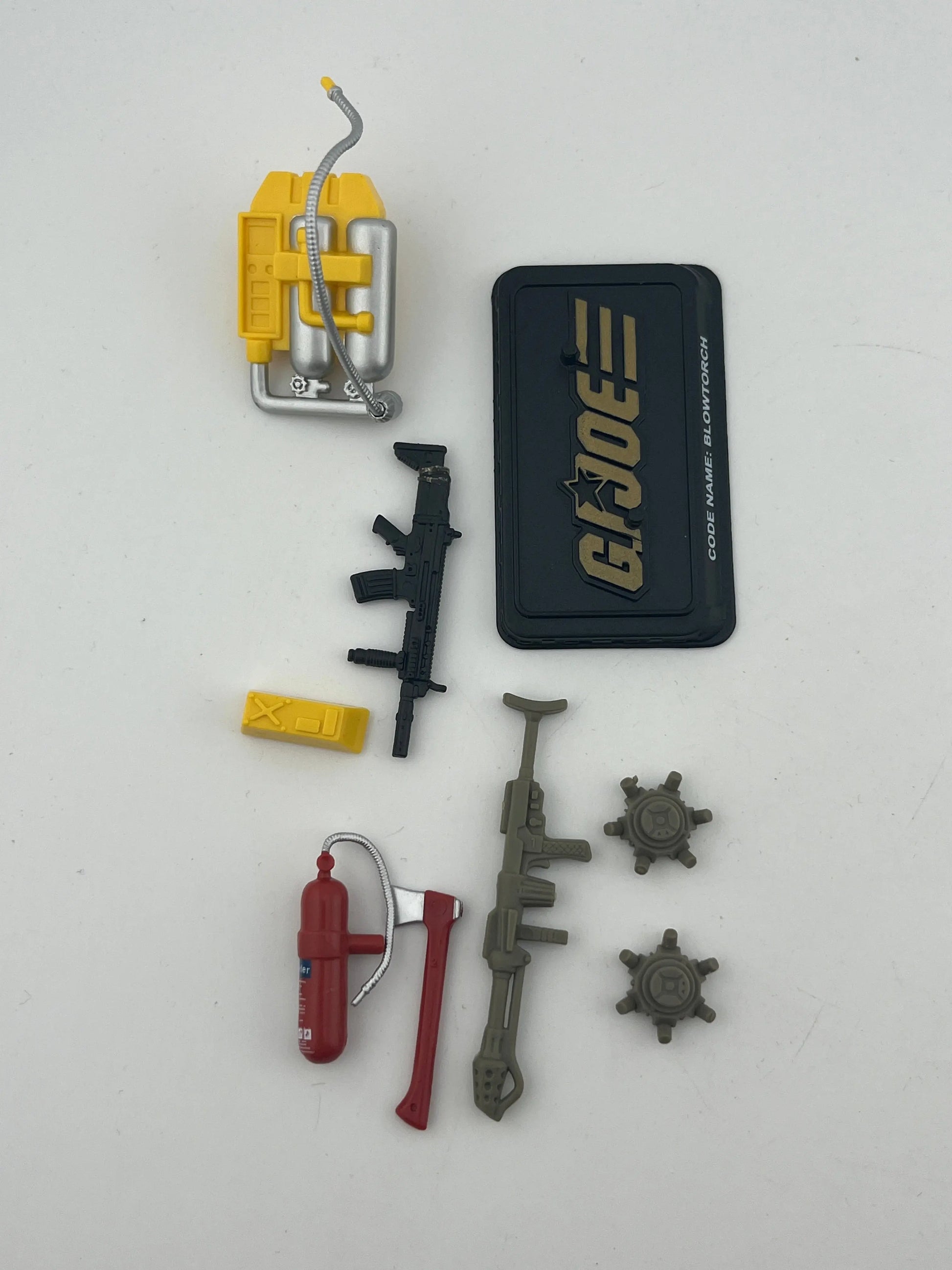 4" GI Joe Action Figure Pursuit of Cobra Blowtorch Flamethrower & Weapons Stand FRENLY BRICKS - Open 7 Days