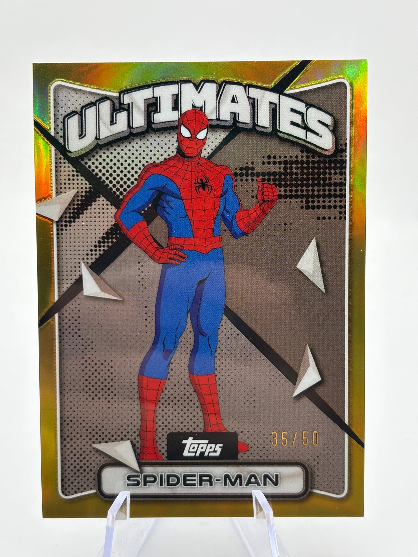 Spider-Man- 2025 Topps Finest X-Men '97 #52- GOLD 35/50 FRENLY BRICKS - Open 7 Days