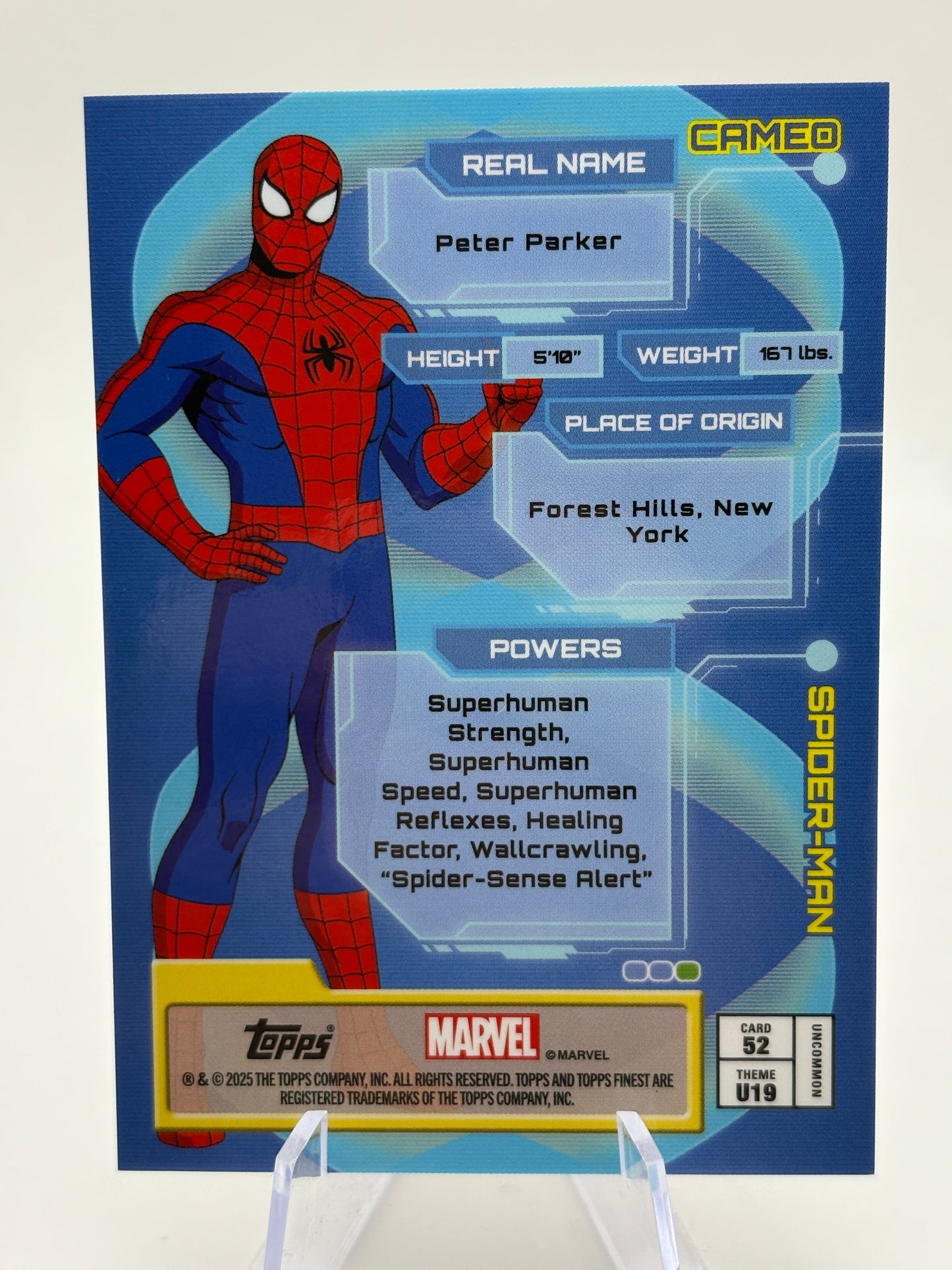 Spider-Man- 2025 Topps Finest X-Men '97 #52- GOLD 35/50 FRENLY BRICKS - Open 7 Days