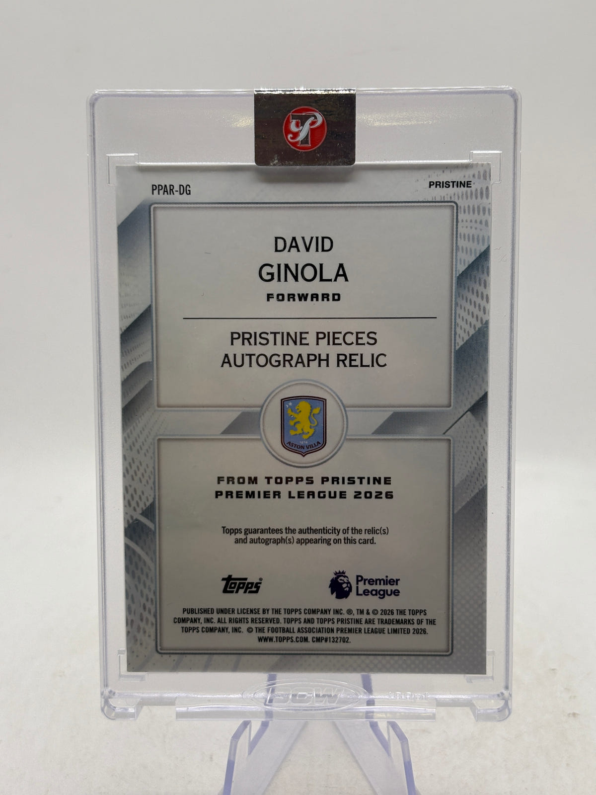 2026 Topps Pristine PL David Ginola Pristine Pieces Auto Relic PPAR-DG /99 image 2