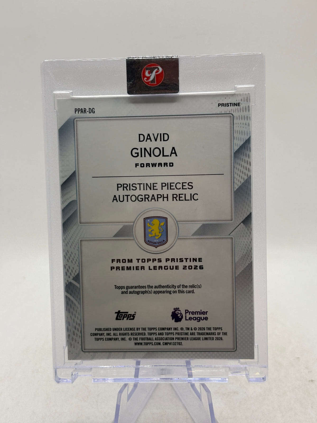 2026 Topps Pristine PL David Ginola Pristine Pieces Auto Relic PPAR-DG /99 image 2
