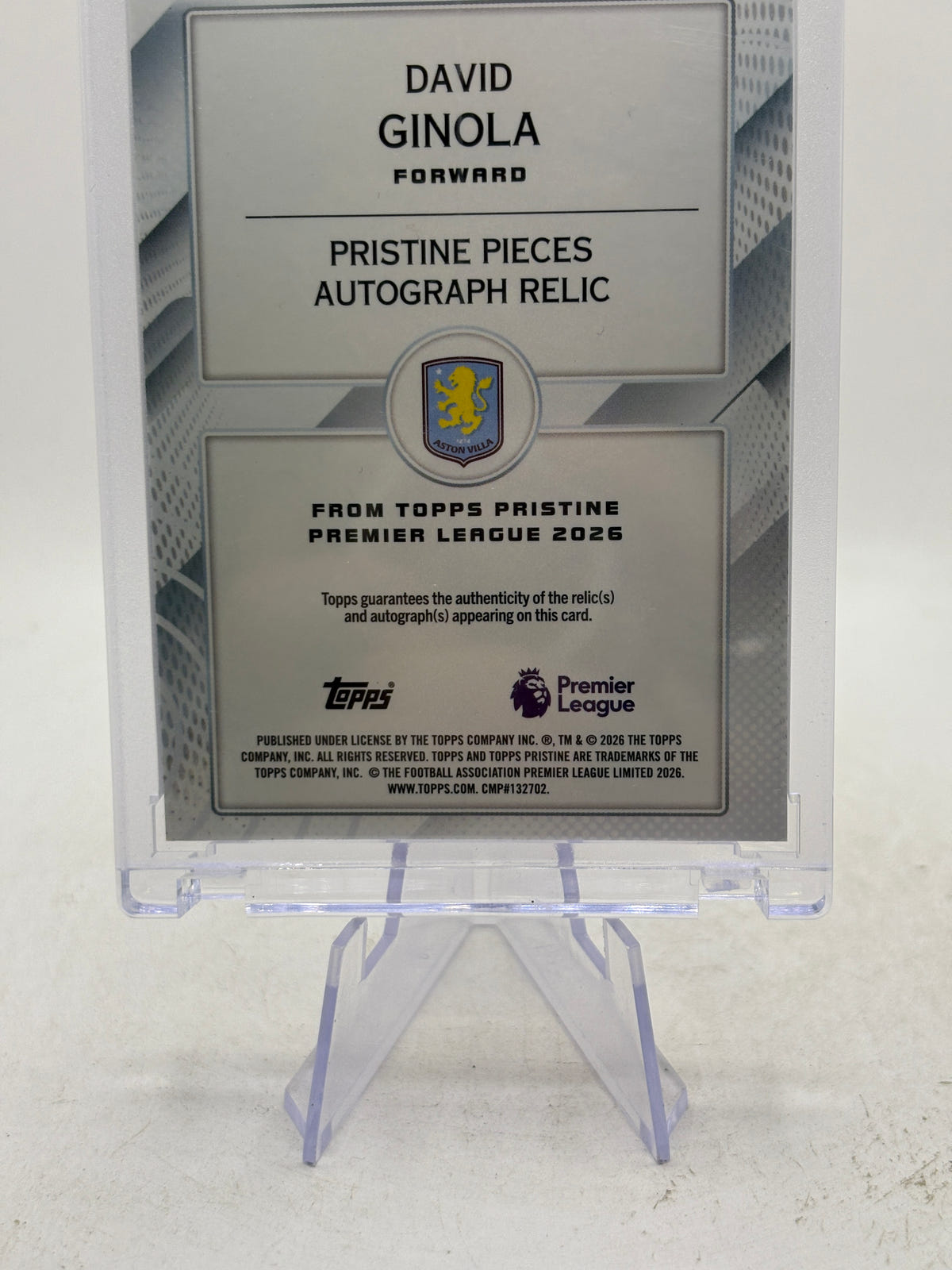 2026 Topps Pristine PL David Ginola Pristine Pieces Auto Relic PPAR-DG /99 image 4