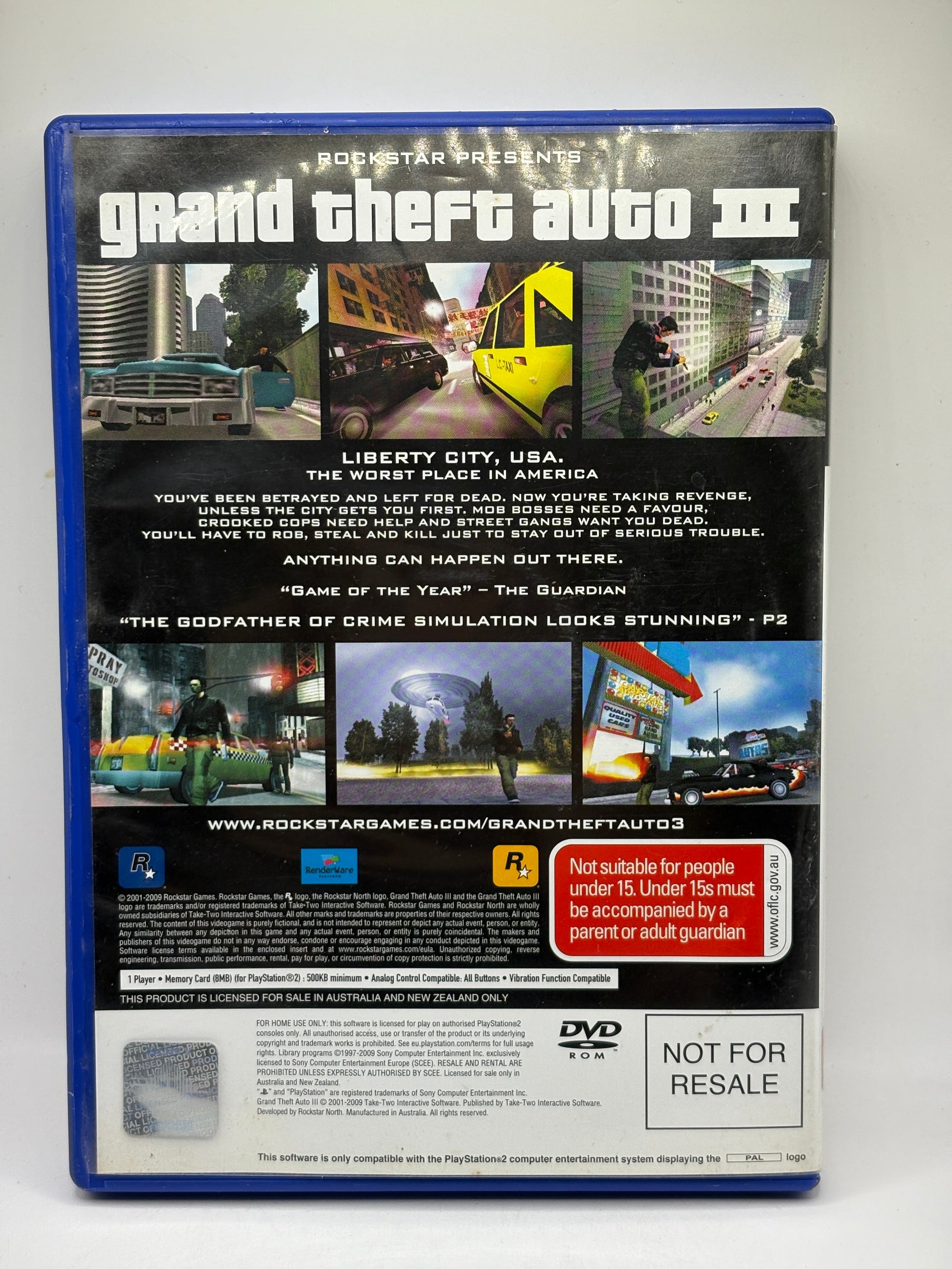 Grand Theft Auto III 3 GTA3 Sony PlayStation 2 PS2 CIB W/ Map & Manual FRENLY BRICKS - Open 7 Days