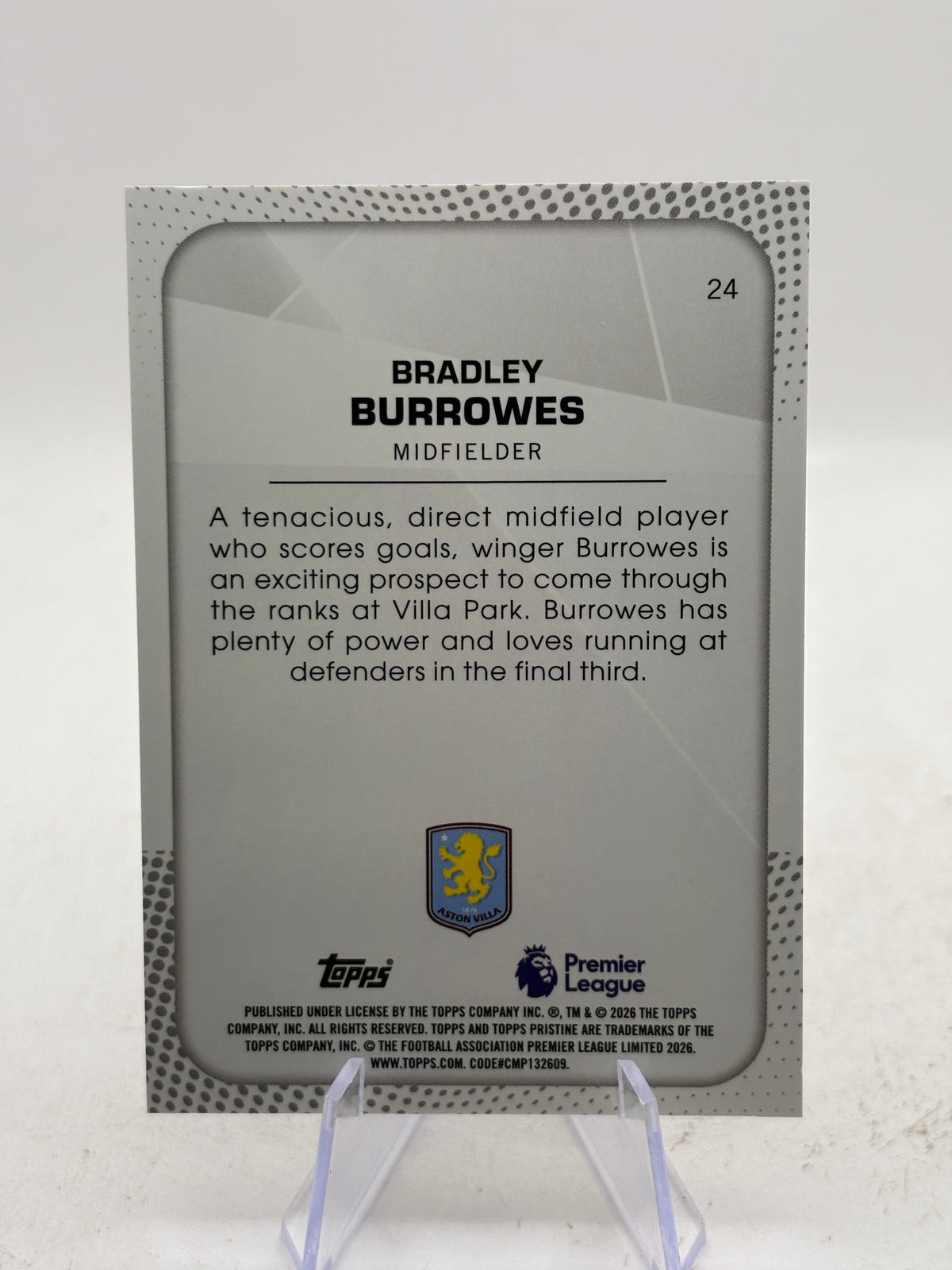 2026 Topps Premier League Pristine #24 Bradley Burrowes /15 Pink image 2