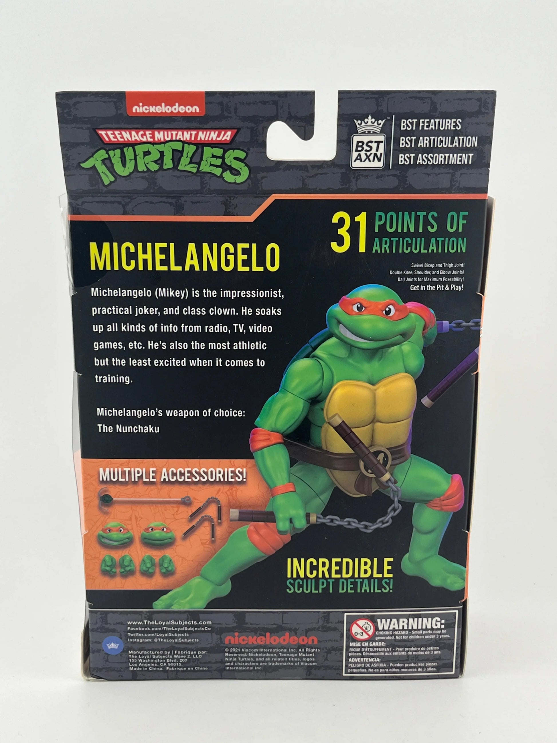 BST AXN Nickelodeon Teenage Mutant Ninja Turtles Michelangelo 5” Action Figure FRENLY BRICKS - Open 7 Days
