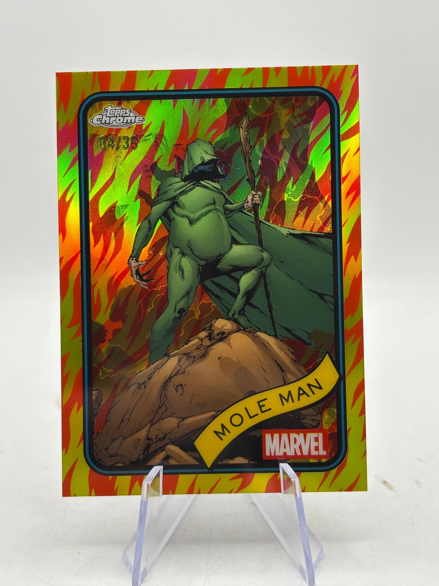 2025 Topps Chrome Marvel /39 Torch Refractor Mole Man FRENLY BRICKS - Open 7 Days