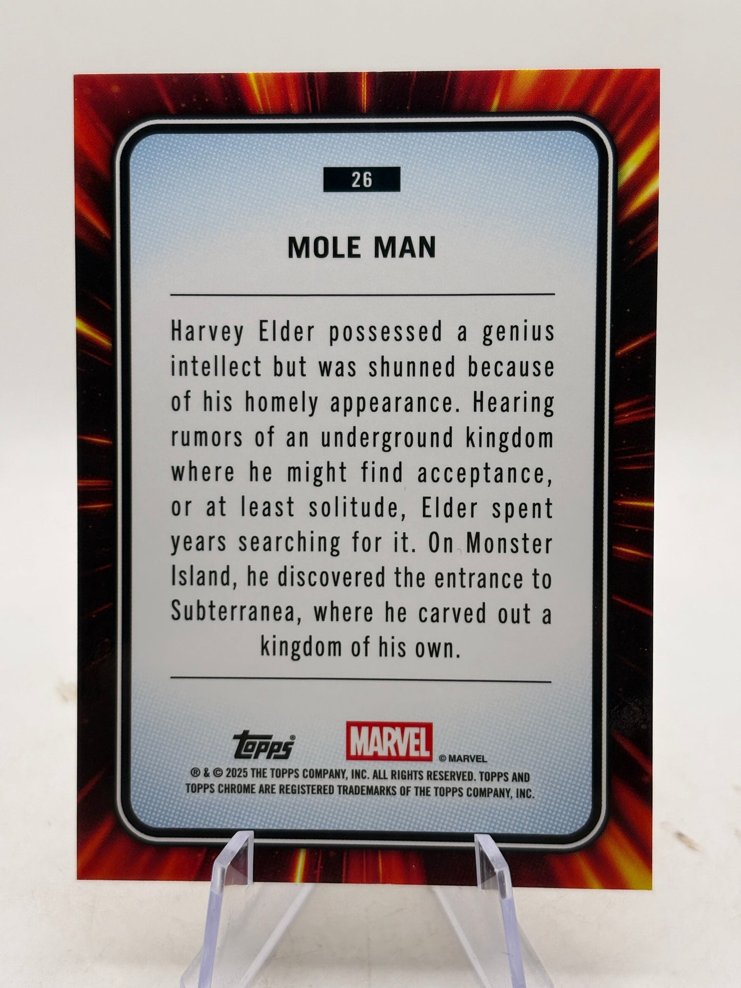 2025 Topps Chrome Marvel /39 Torch Refractor Mole Man FRENLY BRICKS - Open 7 Days