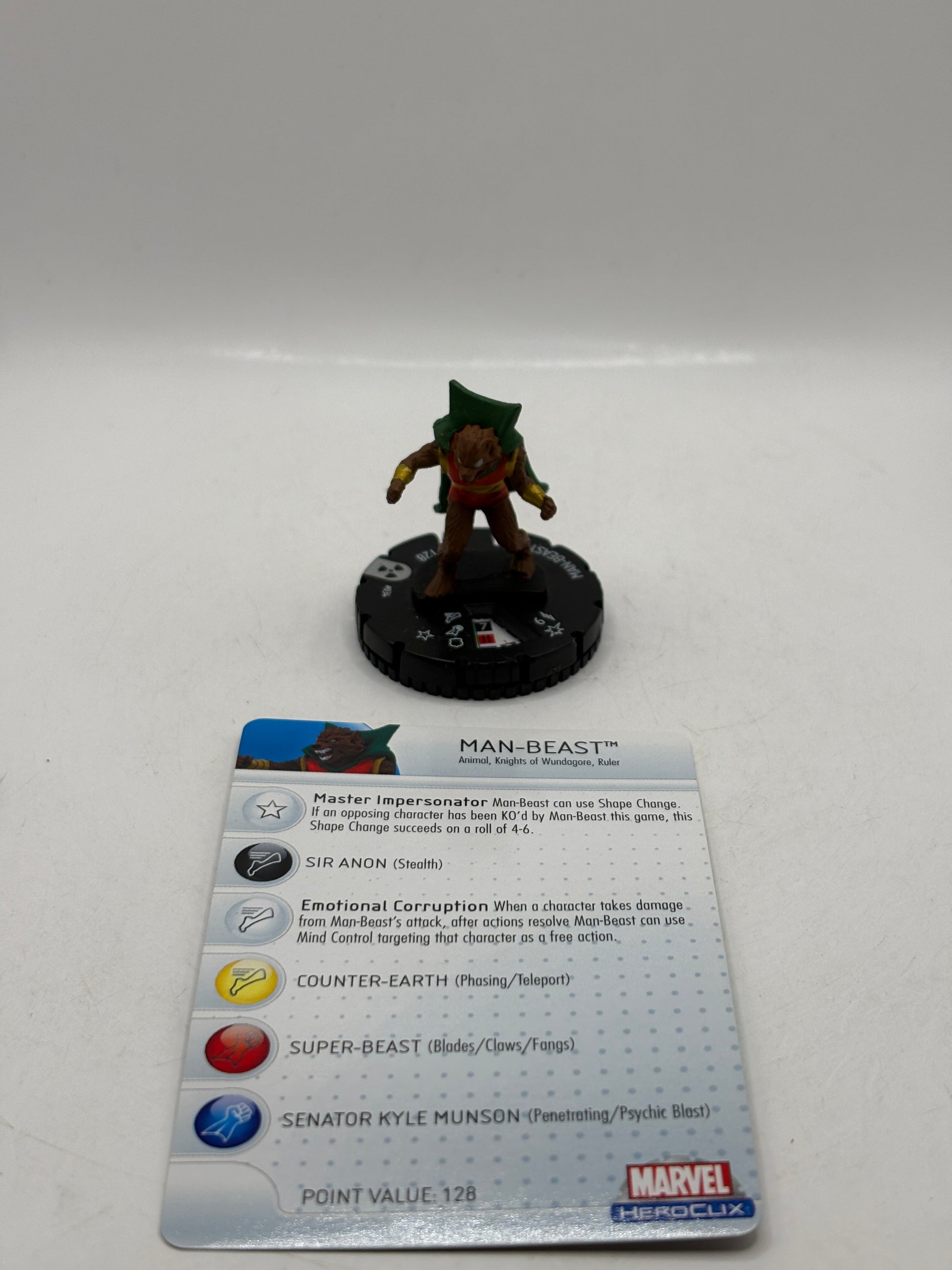 HeroClix Marvel - Man-Beast #034 Loose Figure with Card FRENLY BRICKS - Open 7 Days