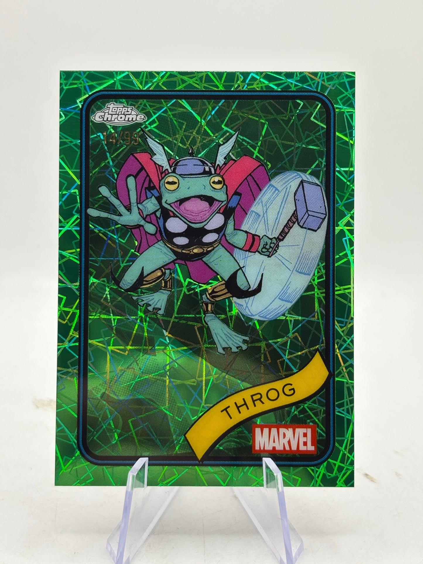 2025 Topps Chrome Marvel Comics Sapphire Edition Green /99 Throg #46 FRENLY BRICKS - Open 7 Days