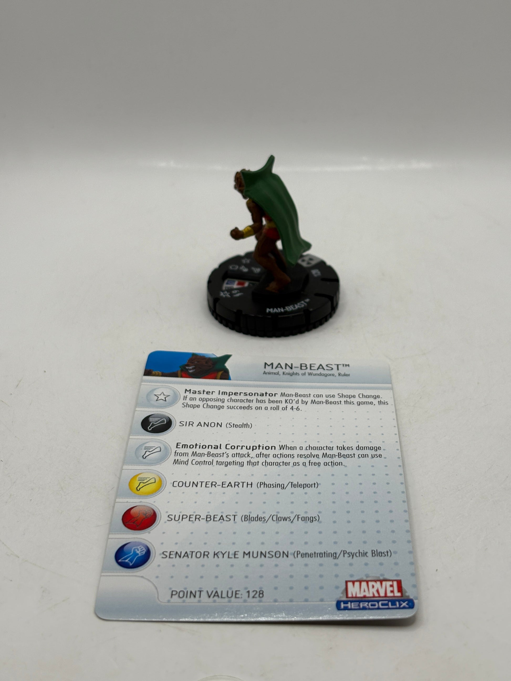 HeroClix Marvel - Man-Beast #034 Loose Figure with Card FRENLY BRICKS - Open 7 Days